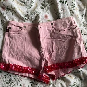 Pink Sequined Costume Shorts